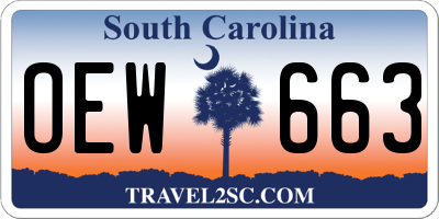 SC license plate OEW663