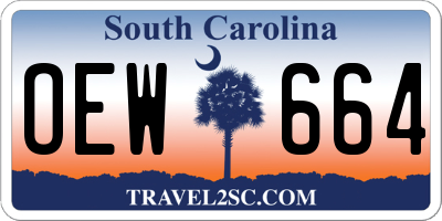 SC license plate OEW664