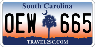 SC license plate OEW665