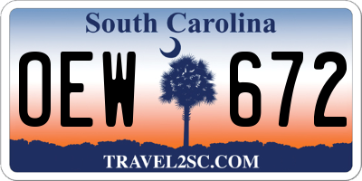 SC license plate OEW672