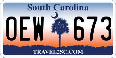 SC license plate OEW673