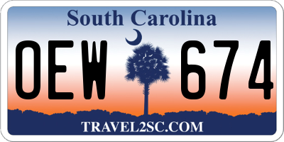SC license plate OEW674