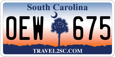 SC license plate OEW675
