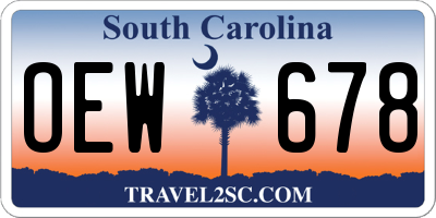 SC license plate OEW678