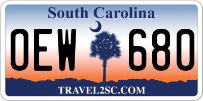 SC license plate OEW680
