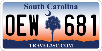 SC license plate OEW681