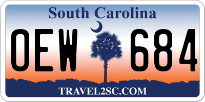 SC license plate OEW684