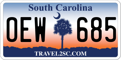 SC license plate OEW685