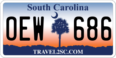 SC license plate OEW686