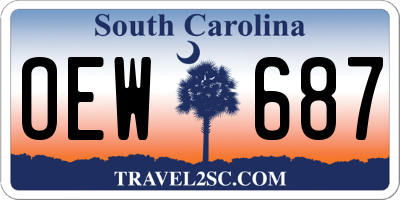 SC license plate OEW687
