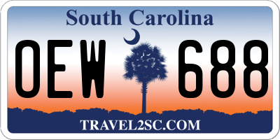 SC license plate OEW688
