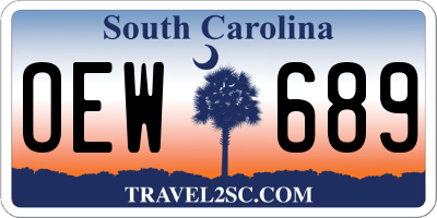 SC license plate OEW689
