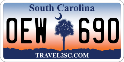 SC license plate OEW690