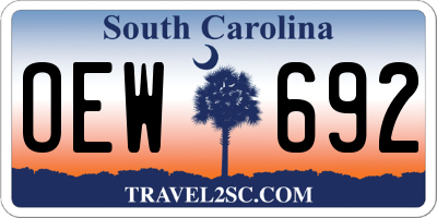 SC license plate OEW692