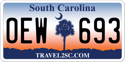 SC license plate OEW693