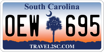 SC license plate OEW695