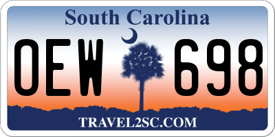 SC license plate OEW698