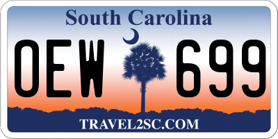 SC license plate OEW699