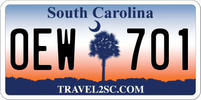 SC license plate OEW701