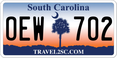 SC license plate OEW702