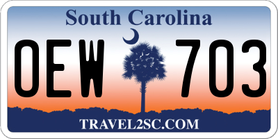SC license plate OEW703