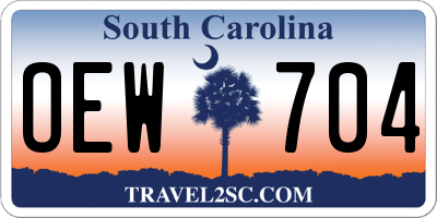 SC license plate OEW704