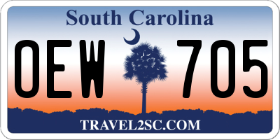 SC license plate OEW705