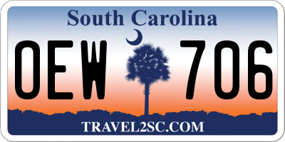 SC license plate OEW706