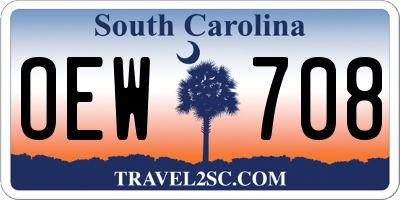 SC license plate OEW708