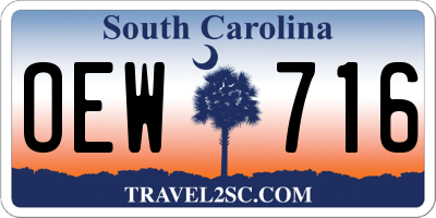 SC license plate OEW716