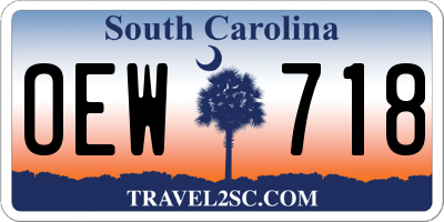 SC license plate OEW718