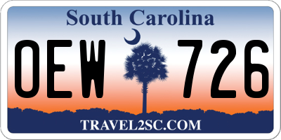 SC license plate OEW726