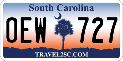 SC license plate OEW727