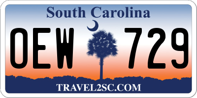 SC license plate OEW729