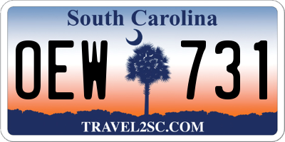 SC license plate OEW731