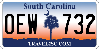 SC license plate OEW732