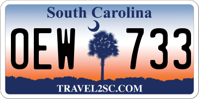 SC license plate OEW733