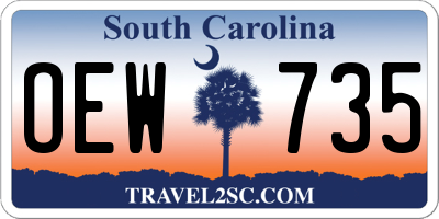 SC license plate OEW735