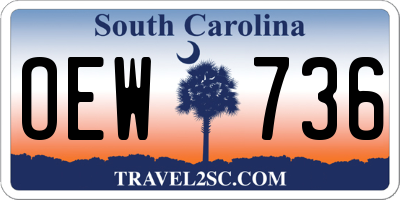 SC license plate OEW736