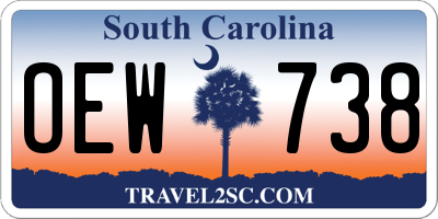 SC license plate OEW738