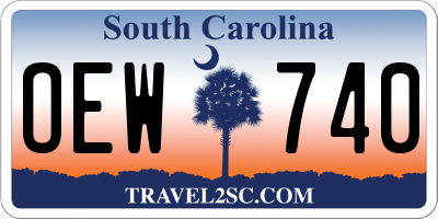 SC license plate OEW740