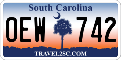 SC license plate OEW742