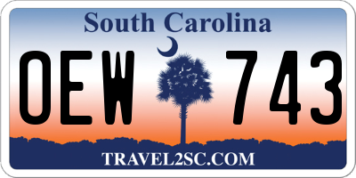 SC license plate OEW743