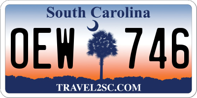 SC license plate OEW746