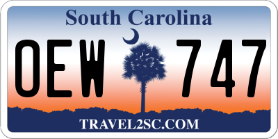 SC license plate OEW747