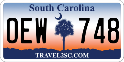 SC license plate OEW748