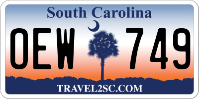 SC license plate OEW749