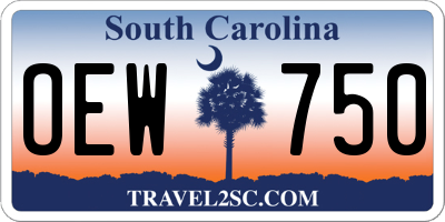 SC license plate OEW750