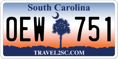 SC license plate OEW751