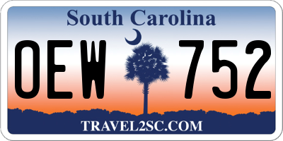 SC license plate OEW752